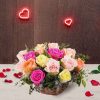 Cesta de rosas variadas